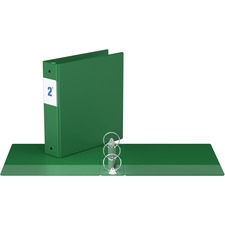 Davis Round Ring Commercial Binder - 2" Binder Capacity - 8 1/2" x 11" Sheet Size - 3 x Round Ring Fastener(s) - 2 Inside Front & Back Pocket(s) - Green - Recycled - 1 Each