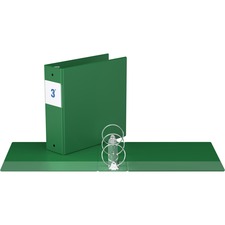 Davis Round Ring Commercial Binder - 3" Binder Capacity - 8 1/2" x 11" Sheet Size - 3 x Round Ring Fastener(s) - 2 Inside Front & Back Pocket(s) - Green - Recycled - 1 Each