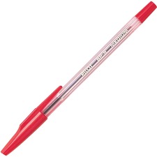 Better Ballpoint Stick Pen - Medium Pen Point - Refillable - Red - Clear Barrel - Stainless Steel Tip - 1 Each