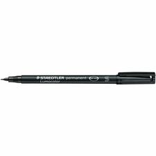 Lumocolor Permanent Pen Markers - Fine Marker Point - 0.4 mm Marker Point Size - Refillable - Black - Black Polypropylene Barrel - 10 / Box