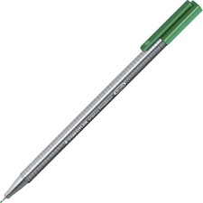 Staedtler Triplus Fineliner 334 - Super Fine Pen Point - 0.3 mm Pen Point Size - Green Water Based Ink - Gray Polypropylene Barrel - Metal Tip - 1 Each