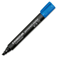Lumocolor Permanent Marker - Chisel Marker Point Style - Refillable - Blue - Polypropylene Barrel - 1 Each