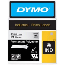 Dymo RhinoPro Thermal Label - 0.75" Width x 216" Length - Permanent - 1 Roll - Clear
