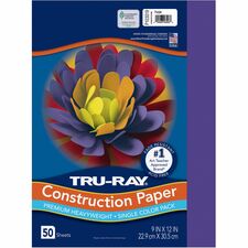 Tru-Ray Construction Paper - 12" Width x 9" Length - 50 / Pack - Purple