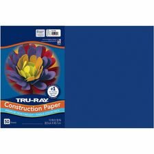 Tru-Ray Heavyweight Construction Paper - 18" Width x 12" Length - 50 / Pack - Royal Blue - Sulphite