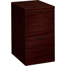 HON 10500 H105104 Pedestal - 15.8" x 22.8" x 28" - 2 x File Drawer(s) - Flat Edge - Finish: Mahogany