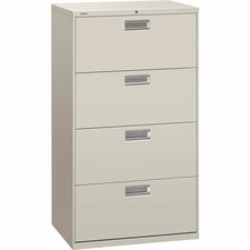 HON Brigade 600 H674 Lateral File - 30" x 18"53.3" - 4 Drawer(s) - Finish: Light Gray