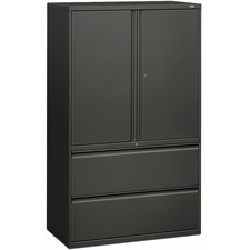 HON Brigade 800 H895LS Lateral File - 42" x 18"67" - 2 Drawer(s) - 3 Shelve(s) - Finish: Charcoal