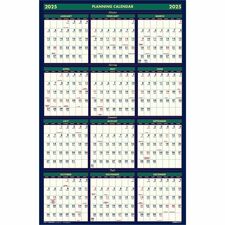 House of Doolittle Nonlaminated Reversible Planner - Julian Dates - Yearly - 1 Year - July 2024 - June 2025 - 24" x 37" Sheet Size - 1.50" x 1" Block - 1 Each