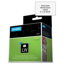 Dymo Removable Multipurpose LabelWriter Labels - 2" x 2 11/32" Length - White - 250 / Roll - 250 Box