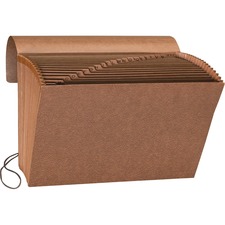 Sparco Flap Close A-Z Heavy-duty Accordion File - Letter - 8 1/2" x 11" Sheet Size - 21 Pocket(s) - Brown - Recycled - 1 Each