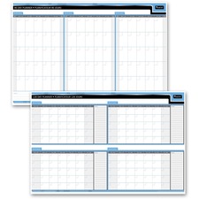 Quartet Day-Timer Undated 90/120 Day Laminated Planner - 24" x 36" Sheet Size - Bilingual, Laminated - 1 Each