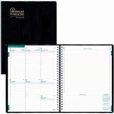 Blueline 13-Month Timanager Weekly Planner - Business - Weekly - December 2023 - December 2024 - 7:00 AM to 6:30 PM - Half-hourly - 1 Week Single Page Layout - 11" x 8 1/2" Sheet Size - Twin Wire - Black - Vinyl - Bilingual, Address Directory, Phone Direc