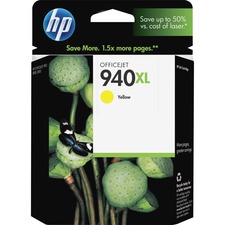 HP 940XL (C4909AN#140) Original Ink Cartridge - Single Pack - Inkjet - 1400 Pages - Yellow - 1 Each