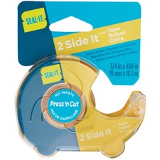 Conros Seal-It Double Sided Tape with Dispenser - 11.1 yd (10.2 m) Length x 0.75" (19.1 mm) Width - Permanent Adhesive Backing - Dispenser Included - 1 Each