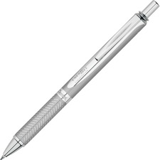 EnerGel EnerGel Alloy Retractable Gel Pens - Medium Pen Point - 0.7 mm Pen Point Size - Refillable - Retractable - Black Gel-based Ink - Metallic Silver Metal Barrel - Stainless Steel Tip - 1 Each