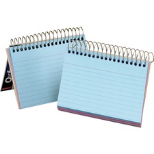 TOPS Oxford Spiral Bound Ruled Index Cards - 3" x 5" - Assorted Paper - Perforated - 1 Each