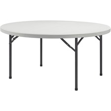 Lorell Ultra-Lite Banquet Folding Table - For - Table TopRound Top - 362.87 kg Capacity x 71" Table Top Diameter - 29.3" Height x 71" Width x 71" Depth - Gray, Powder Coated - 1 Each