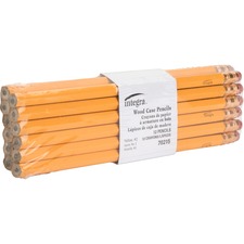Integra Economy No. 2 Wood Case Pencil - #2 Lead - Yellow Wood Barrel - 1 Dozen