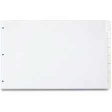 Cardinal Write 'n Erase Special Mylar Tab Dividers - 8 x Divider(s) - Write-on Tab(s) - 8 Tab(s)/Set - 17.50" Divider Width x 11.50" Divider Length - Tabloid - 11" (279.40 mm) Width x 17" (431.80 mm) Length - White Divider - White Tab(s)