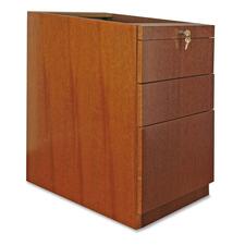 Lorell 88022 Two Box One File Pedestal - 3-Drawer - 15.8" x 22"27.5" - 3 Drawer(s) - Single Pedestal - Fluted Edge - Material: Hardwood - Finish: Cherry, Veneer - Ball-bearing Suspension, Security Lock, Durable, Cord Management, Grommet, Modesty Panel - For Office