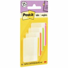Post-it® Durable Tabs - Write-on Tab(s) - 1.50" Tab Height x 2" Tab Width - Pink, Green, Orange, Yellow Tab(s) - Repositionable - 24 / Pack