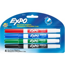 Expo Low-Odor Dry-erase Markers - Fine Marker Point - Assorted - 4 / Set