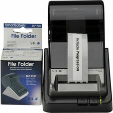 Seiko SLP-FLB White/Blue File Folder Labels - Designed perfectly for labeling folders/assets in an Business, Healthcare facility, Police Station, and many more.