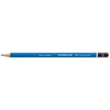 Staedtler Mars Lumograph Pencil - 4H Lead - Gray Lead - Blue Wood Barrel - 1 Each