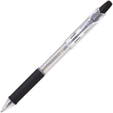 Pentel Recycled Retractable R.S.V.P. Pens - Medium Pen Point - 1 mm Pen Point Size - Refillable - Retractable - Black - Clear Barrel - Stainless Steel Tip - 1 Each