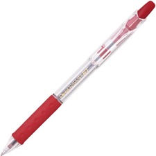 Pentel Recycled Retractable R.S.V.P. Pens - Medium Pen Point - 1 mm Pen Point Size - Refillable - Retractable - Red - Clear Barrel - Stainless Steel Tip - 1 Each
