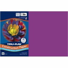 Tru-Ray Heavyweight Construction Paper - Art - 0.50" Height x 12" Width x 18" Depth - 50 / Pack - Magenta - Sulphite