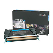Lexmark C736H2CG Original Laser Toner Cartridge - Cyan - 1 Each - 10000 Pages