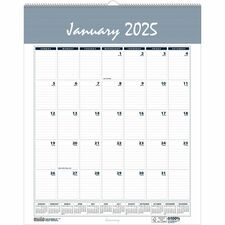 House of Doolittle Bar Harbor 12-Month Wall Calendar - Julian Dates - Monthly - 12 Month - January 2024 - December 2024 - 1 Month Single Page Layout - 8 1/2" x 11" Blue/Gray Sheet - 1" x 1.25" Block - Wire Bound - Blue, Gray - Paper - Reference Calendar, Eyelet - 1 Each