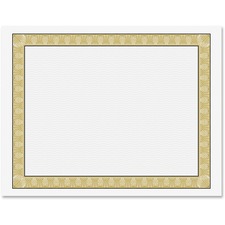 Geographics Natural Diplomat Certificate - 24 lb Basis Weight - 11" x 8.5" - Inkjet, Laser Compatible - Gold with White Border - Parchment Paper - 50 / Pack