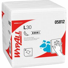 Wypall GeneralClean L30 Heavy Duty Cleaning Towels - 12" Length x 12.50" Width - 90 / Pack - White