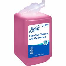 Scott Foam Skin Cleanser w/Moisturizers - Floral ScentFor - 33.8 fl oz (1000 mL) - Hands-free Dispenser - Kill Germs - Office, Healthcare - Moisturizing - Pink - 1 Each