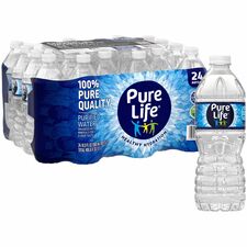 Pure Life Purified Bottled Water - Ready-to-Drink - 16.91 fl oz (500 mL) - Bottle - 24 / Carton
