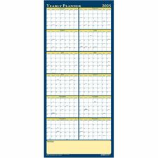 House of Doolittle Laminated Yearly Wall Planner - Julian Dates - Yearly - 12 Month - January 2024 - December 2024 - 60" x 26" Sheet Size - 2" x 1.75" , 1.63" x 2" Block - Paper - Erasable, Laminated - 1 Each