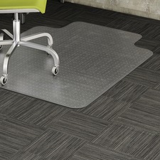 Lorell Wide Lip Low-pile Chairmat - Carpeted Floor - 53" (1346.20 mm) Length x 45" (1143 mm) Width x 0.12" (3.10 mm) Thickness - Lip Size 12" (304.80 mm) Length x 25" (635 mm) Width - Vinyl - Clear