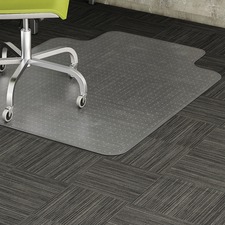 Lorell Wide Lip Low-pile Chairmat - Carpeted Floor - 60" (1524 mm) Length x 45" (1143 mm) Width x 0.122" (3.10 mm) Thickness - Lip Size 12" (304.80 mm) Length x 25" (635 mm) Width - Vinyl - Clear - 1Each