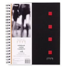 Hilroy 06018 Cambridge City Notebook - 70 Sheets - Twin Wirebound - Letter - 8 1/2" x 11 1/2" - White Paper - BlackPoly Cover - Perforated, Durable Cover - 1 Each