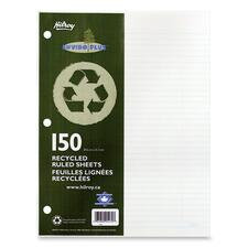 Hilroy 05470 Recycled Notebook Filler Paper - 150 Sheets - Ruled - 10 7/8" x 8 5/8" - White Paper - Recycled - 1 / Pack