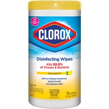 Clorox Disinfecting Wipe - Lemon Scent - 75 / Pack - 1 Each - Pre-moistened, Bleach-free