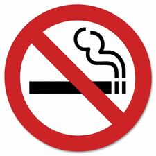 Headline 9552 No Smoking Sign - 1 Each - 3" (76.20 mm) Width x 3" (76.20 mm) Height - Square Shape - Black, Red Print/Message Color - Self-adhesive - Indoor - White