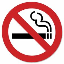 Headline 9602 No Smoking Sign - 1 Each - 6" (152.40 mm) Width x 6" (152.40 mm) Height - Square Shape - Black, Red Print/Message Color - Self-adhesive - White