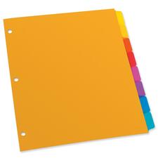 Esselte Plain Tab Poly Index Divider - 8 Blank Tab(s) - 3 Hole Punched - Polypropylene Divider - Assorted Tab(s) - Acid-free - 1 / Pack
