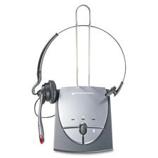 Plantronics S12 Convertible Headset with Amplifier - Mono - Wired - Over-the-head, Over-the-ear - Monaural - Circumaural - 7 ft Cable - Noise Cancelling Microphone - Gray