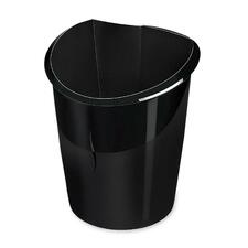 Ellypse Grip Recycled Wastebasket - 15 L Capacity - 15" Height x 12.5" Width x 11" Depth - Graphite - 1 Each