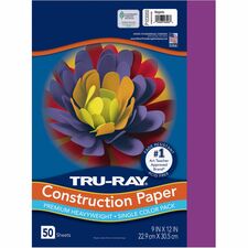 Tru-Ray Construction Paper - Project, Bulletin Board - 12" Width x 9" Length - 50 / Pack - Magenta - Sulphite